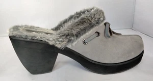Pantoletten Clogs klobiger Absatz Leder Kunstfell Clogs Schuhe - Damen 9 Sketchers - Bild 1 von 14