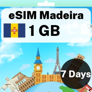 eSIM Madeira - 1 GB - 7 Days - Travel eSIM | QR code activation - Photo 1 sur 3