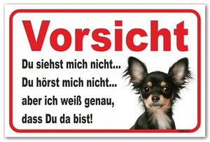 AdriLeo Schild - Vorsicht Chihuahua - Du siehst mich nicht - Achtung Hund Tafel - Bild 1 von 4