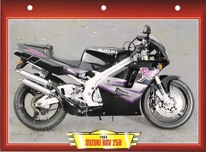 CARTE FICHE TECHNIQUE MOTO  /  SUZUKI RGV 250 . 1994 .  NEUVE - Picture 1 of 1