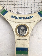 Vintage Dunlop Evonne Goolagong Photo Decal Wooden Tennis Racquet - 4 1/2” Grip