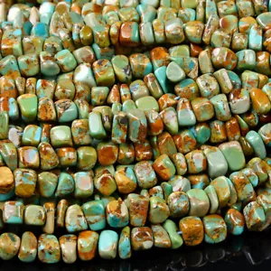 5-8 mm Naturblau Grün Türkis Edelstein Nugget Cube Perlen (D431) - Bild 1 von 3