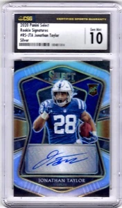 2020 Panini Select Rookie Signatures #RSJTA Jonathan Taylor Silver CSG 10 - Picture 1 of 2