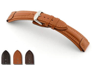 Correa de piloto de cuero de becerro militar alemán Rios1931 20 mm 22 mm 24 mm para Sinn Foto 1 de 4