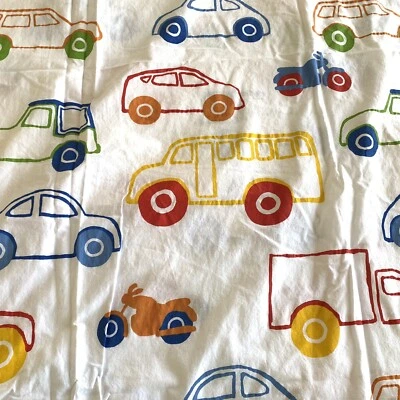 Ikea Primary Colors Cars Trucks Twin Duvet Cover Vtg Soft Cotton Euc Youth Decor - Image 1 of 4