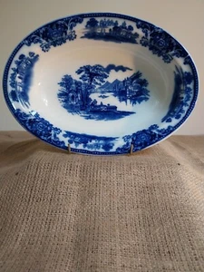 Beautiful WH Grindley blue flow Shanghai vegetable serving dish - Picture 1 of 4