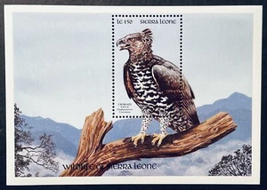 SIERRA LEONE WILDLIFE BIRD STAMPS S/S 1990 MNH BIRDS CROWNED EAGLE FAUNA NATURE - Picture 1 of 1