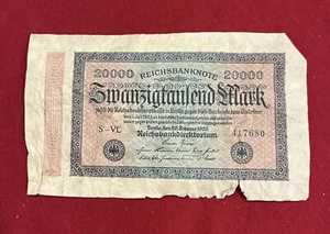 Germania nazista 20000 Reichsmark moneta propaganda sovrastampa WWII WW2 Terzo Reich - Foto 1 di 2
