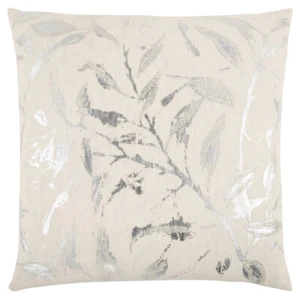 20x20 Rizzy Home Beige Floral Foil Pillow Cover Square T13232 - Aprx 20" x 20" - Picture 1 of 2