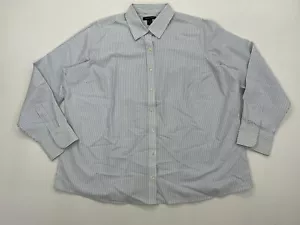 Lands End Women Plus Size:24W No Iron Long Sleeve Dress Shirt LIGHT GREEN DOT - Picture 1 of 8