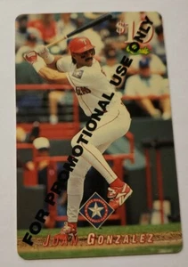 1995 Classic Major League Prepaid Phone Card Juan Gonzalez - Picture 1 of 2