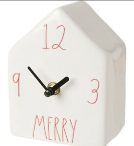 RAE DUNN Merry House Slanted Roof House Birdhouse Clock NEW 2020