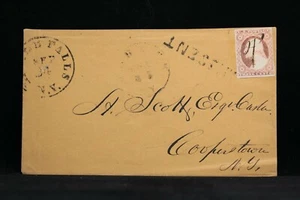 New York: Little Falls 1850s #11 copertina mancante, cameo Mohawk Bank sul retro - Foto 1 di 2