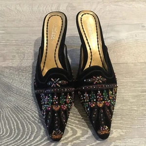 Matisse Beaded Velvet Open Back Heel - Picture 1 of 6