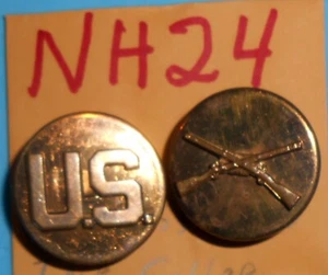 NH24 dos discos de collar del ejército de Estados Unidos para infantería - Imagen 1 de 3