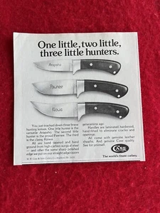 Vintage 1979 Print Ad Case Knives One Little Two Little Three Little Hunters Ad - Bild 1 von 7
