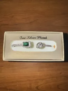 Fine Silver Plated Emerald Bracelet - Picture 1 of 7