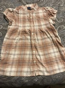 Girls Brown plaid shirt by Gap size 8/9 - Picture 1 of 4