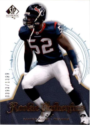 A9670- 2008 SP Authentic #158 Xavier Adibi RC /1399 SAMPLE - Image 1 of 2