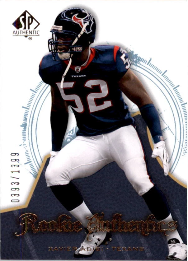 A9670- 2008 SP Authentic #158 Xavier Adibi RC /1399 SAMPLE - Image 1 of 2