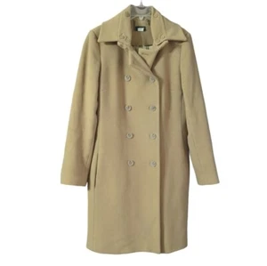 J Crew Womens Coat Wool Cashmere Camel Double Breasted Trench Overcoat 14 Tall - Picture 1 of 16