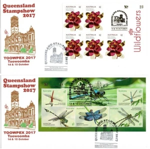 Stamps Australia 2017 Dragon Flies flower mini sheet Queensland overprint covers - Picture 1 of 1