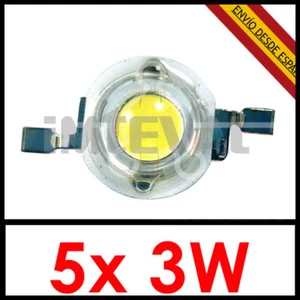 LED CHIP BOMBILLA 3W X5 UNIDADES DIODO BLANCO - Imagen 1 de 1