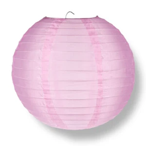 16" Pink Nylon Lantern, Even Ribbing, Durable, Hanging Decoration - Picture 1 of 2