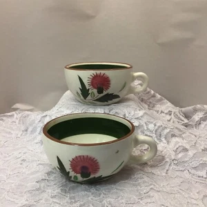 (2) Stangl Pottery Thistle Pattern Tea Coffee Cup Handpainted Made in USA - Picture 1 of 17