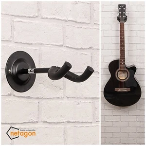 Short Arm Guitar Hanger Hook Holder Wall Mount Display -Fits Bass Banjo Electric - Picture 1 of 6