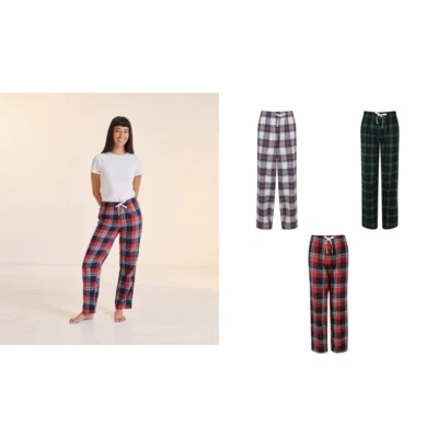 SF Pantaloni da donna Tartan Lounge SK083 - Casual Nightwear Pantalone - Immagine 1 di 4