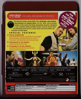 THE BIG LEBOWSKI 1998/2007 US 1ST PRESS HDDVD EN/FR OOP MINT HD-DVD - Image 1 of 4