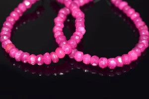 6MM A++ Beautiful Pink Ruby Rondelle Faceted Gemstone 6" Beads For Craft Making - Picture 1 of 12