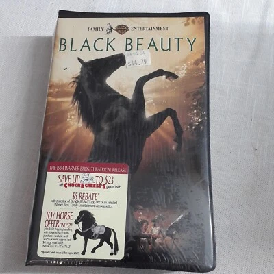 Warner Bros Black Beauty Still Sealed VHS Chucke Cheese toy Horse Offer - Image 1 of 4