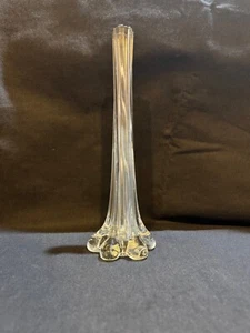 Vintage Elephant Foot Twisted Cylinder Bud Vase Art Glass Beautiful Statement pc - Picture 1 of 5