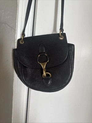 Rare Massimo Dutti Lobster Clasp Black Leather Convertible Crossbody Bag, Spain - Image 1 of 4