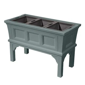 Atherton Large 24 H x 39 W x 19.5 in. D Sage Gray Resin Rectangular Planter Box - Picture 1 of 7