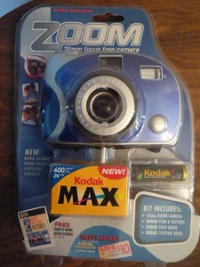 KALIMAR ZOOM 35mm Blue Focus Free Camera Kit VINTAGE Factory Sealed - Picture 1 of 12