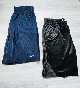 Nike Dri Fit Mens Basketball Shorts XL Navy Blue Lot And 1 Black Athletic Gym - Picture 1 of 10