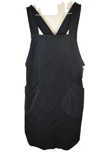Brora Cotton Herringbone Dress Dungaree Style Velvet Pinafore 10 - Picture 1 of 8