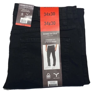 Men's Kenneth Cole Straight Fit Stretch Jeans Black 34x30 - NWT! - Picture 1 of 3