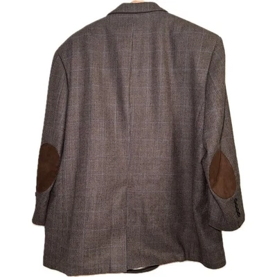 Casaco esportivo masculino Lauren RALPH LAUREN etiqueta preta tweed espinha de peixe 100% lã 52R - Imagem 1 de 4