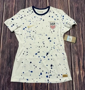Women's Nike USWNT Medium Soccer White Paint Splatter Jersey DRI-FIT DR3861-101 - Picture 1 of 10