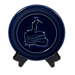 Fiesta Cobalt Blue Ceramic 6-Inch 6” Vintage Trivet Bread Basket Warmer Vintage - Picture 1 of 3