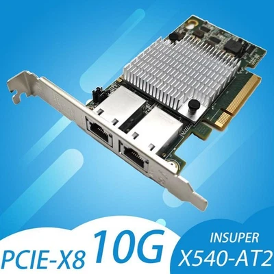 Intel X540-T2 Dual Port RJ-45 10G Base-T PCIe Network WBH Adapter Profile  D2P3 - Image 1 of 4