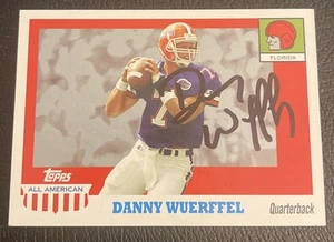 DANNY WUERFFEL / FLORIDA GATORS / SIGNED FOOTBALL CARD / ALL AMERICAN / HEISMAN - Picture 1 of 3