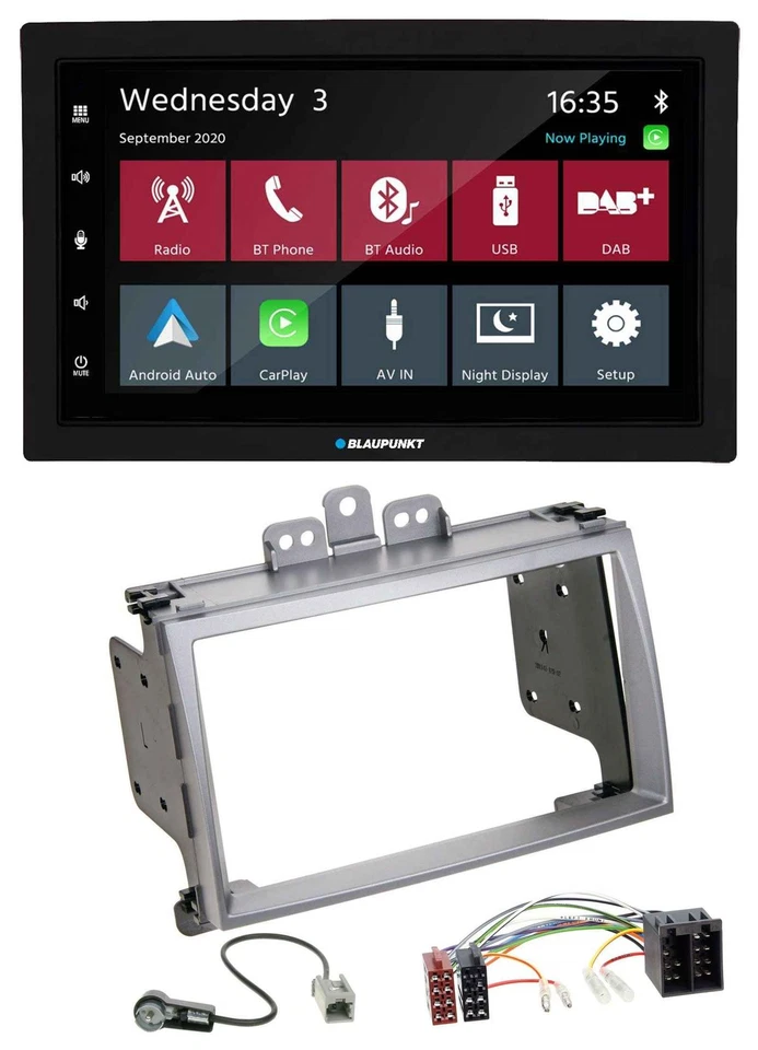 Blaupunkt DAB Bluetooth USB MP3 2DIN Autoradio für Hyundai i20 2009-2012 silber - Bild 1 von 4