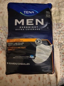 TENA Men Overnight Extra Coverage Absorbent Guards 16 Count - Picture 1 of 4