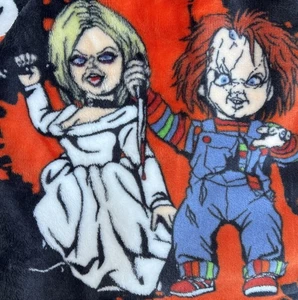Chucky & Tiffany Bride Of Chucky Halloween Plush Throw Blanket Spooky Horror ๐ - Picture 1 of 7
