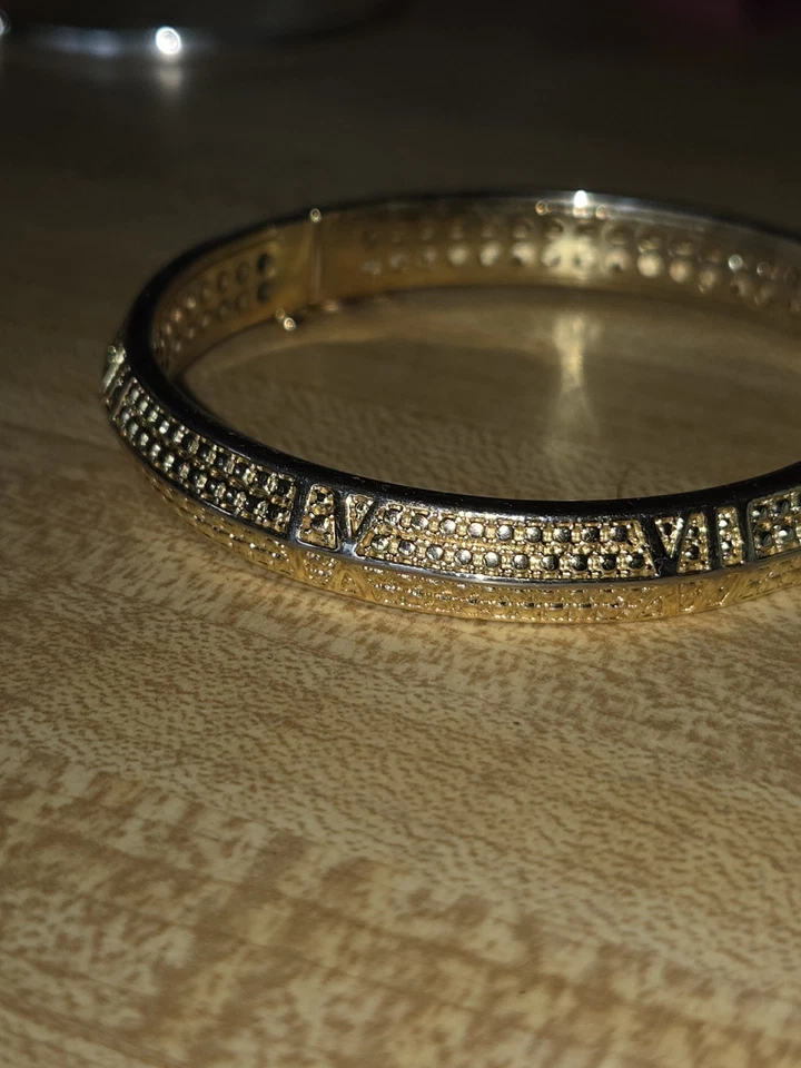  14kt Gold Over Brass Pave CZ  Magnetic Bangle GORGEOUS  - Image 1 of 4